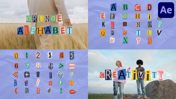 Videohive Grunge Alphabet for After Effects 55413011 Elements template preview