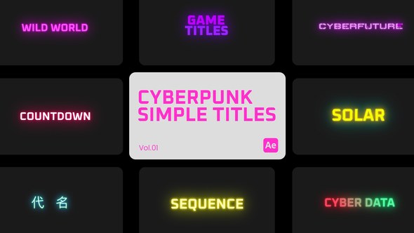 Videohive Cyberpunk Simple Title 01 for After Effects Titles template preview