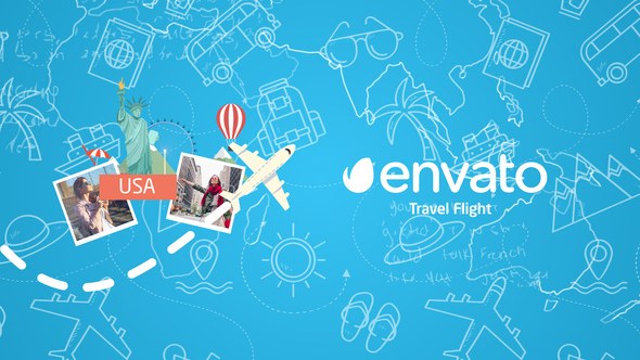 Videohive Travel Flight Logo Openers template preview