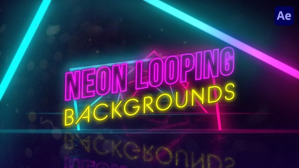 Videohive Neon Looping Tunnel Backgrounds Elements template preview