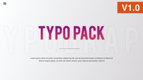 Videohive Typography Pack 22601405 Titles template preview