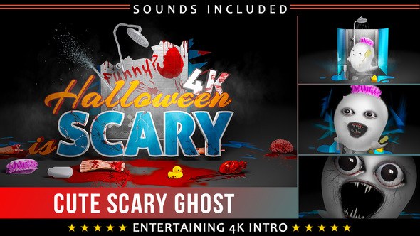 Videohive Funny Scary Ghost Logo Intro Openers template preview