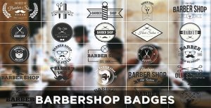 Barbershop Badges Video Displays template preview