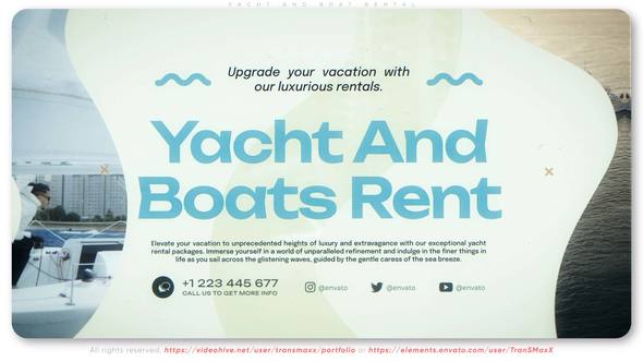 Videohive Yacht and Boat Rental Video Displays template preview