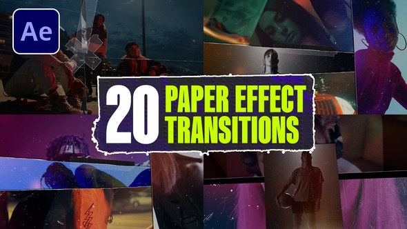 Videohive Paper Effect Transitions Elements template preview