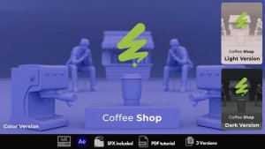 Videohive Coffee Shop Intro Logo Stings template preview