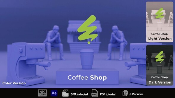 Videohive Coffee Shop Intro Logo Stings template preview