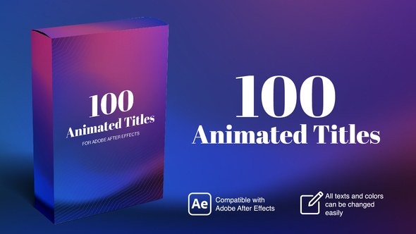 VIDEOHIVE 100 Animated Titles 36523868 Titles template preview