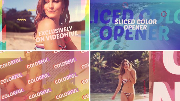Sliced Color Opener Video Displays template preview