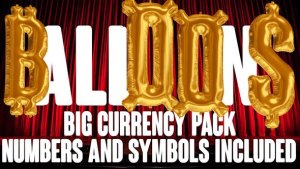 Videohive Foil Balloons Currency & Numbers Titles template preview