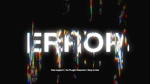 Videohive Glitch Text Effect Titles template preview