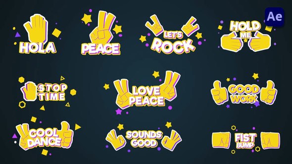 Videohive Hands emoji titles [After Effects] Titles template preview