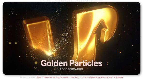 Videohive Golden Particles Logo Formation Logo Stings template preview