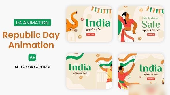Videohive Republic Day illustration scene Elements template preview