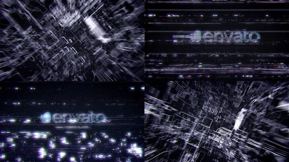 Videohive Futuristic Hi Tech Glitch Reveal Logo Stings template preview