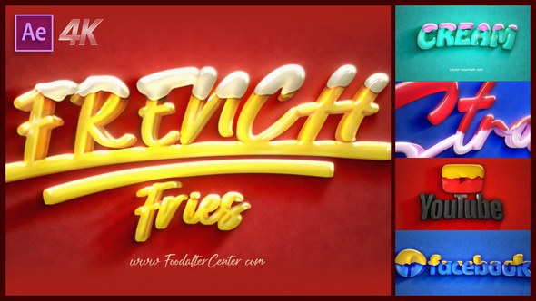 Videohive Food Dipped Cream Intro Text and Logo Logo Stings template preview