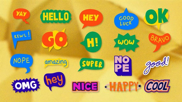 Videohive Sticker Pack - Bubble Speech After Effects Project Template Elements template preview