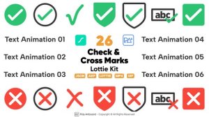 Videohive Check & Cross Marks Lottie Kit Titles template preview
