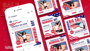 Videohive Memorial Day Instagram Post Product Promo template preview