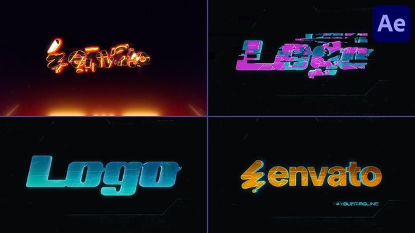 Videohive Cyberpunk Logo Reveal After Effects Logo Stings template preview