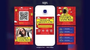 Videohive DJ Tours Instagram Post Template Openers template preview