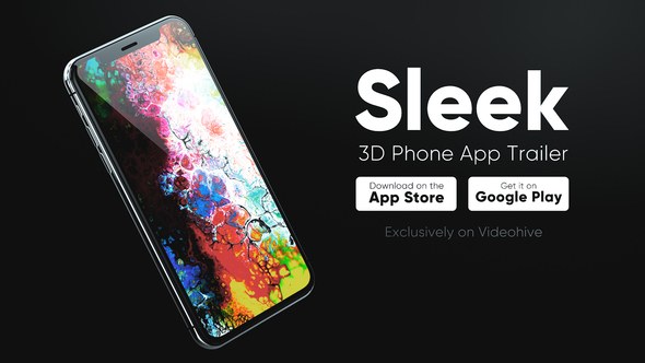 Sleek 3D Phone App Trailer Video Displays template preview