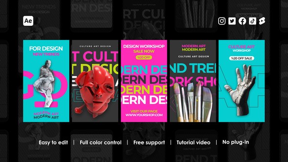 Videohive Modern Art Instagram Reels Product Promo template preview