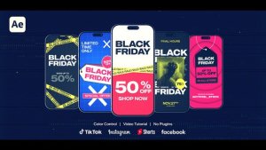 Videohive Vertical Black Friday Stories & Reels Openers template preview