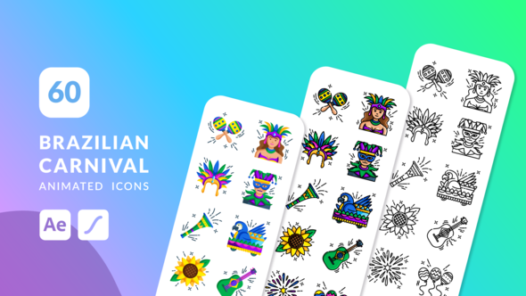 Videohive Brazilian Carnival Animated Icons | After Effects Elements template preview