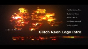Videohive Glitch Neon Logo Intro Logo Stings template preview