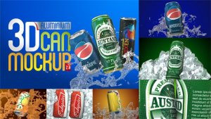 3D Aluminium Pop Top Soda Drink Can 2.0 Video Displays template preview