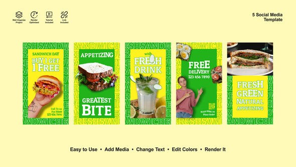 Videohive Sandwich Template Instagram Stories Product Promo template preview