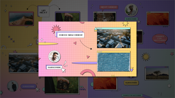 Videohive Y2K Youtube Endscreens Broadcast-packages template preview