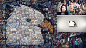 Simple Mosaic Logo Video Displays template preview