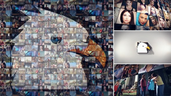 Simple Mosaic Logo Video Displays template preview