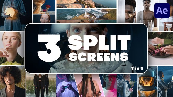 Videohive Multiscreen Transitions - 3 Split Screen Elements template preview