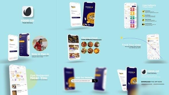 Videohive Food Delivery App Promo Product Promo template preview