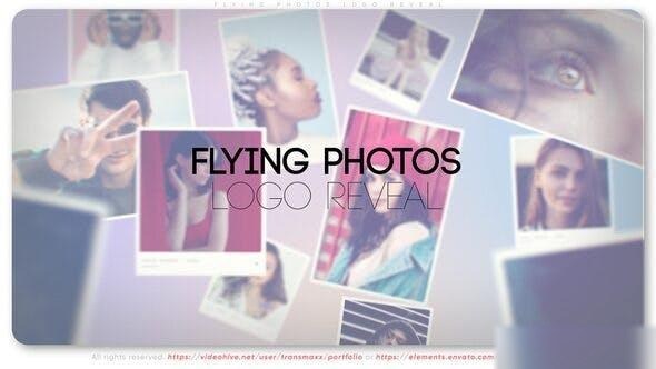 Videohive Flying Photos Logo Reveal Logo Stings template preview