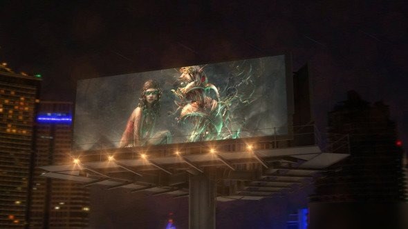 Billboard In Night City - Videohive Video Displays template preview