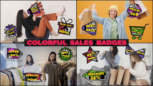 Videohive Colorful Sales Badges Titles template preview