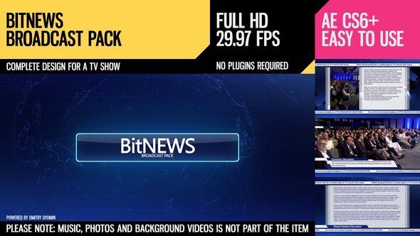 BitNews (Broadcast Pack) Video Displays template preview