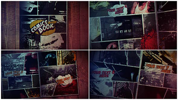 Comics Book Video Displays template preview