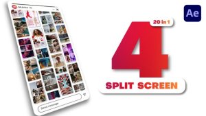Videohive Vertical Multiscreen - 4 Split Screen Product Promo template preview