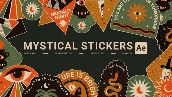 Videohive Mystical Stickers For After Effects Elements template preview