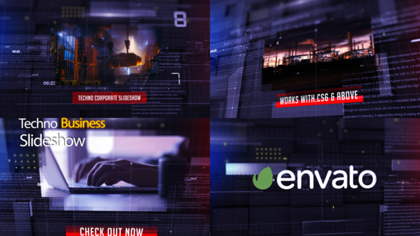 Videohive Techno Business Slideshow Video Displays template preview