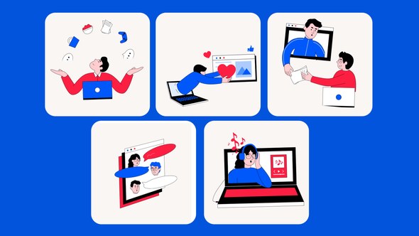 Videohive Online Activity Illustration Elements template preview