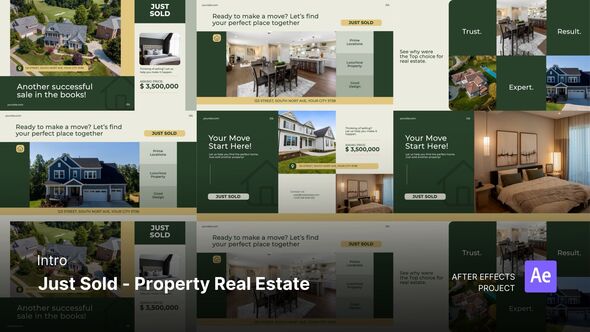 Videohive Intro/Opening - Just Sold Property Real Estate After Effects Project Files Product Promo template preview