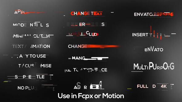 Minimal Modern Glitch Titles Video Displays template preview