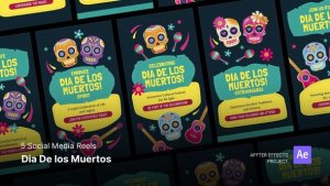 Videohive Social Media Reels - Dia de Los Muertos After Effects Template Product Promo template preview