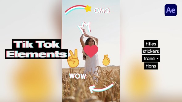 Videohive Tik Tok Elements Titles template preview